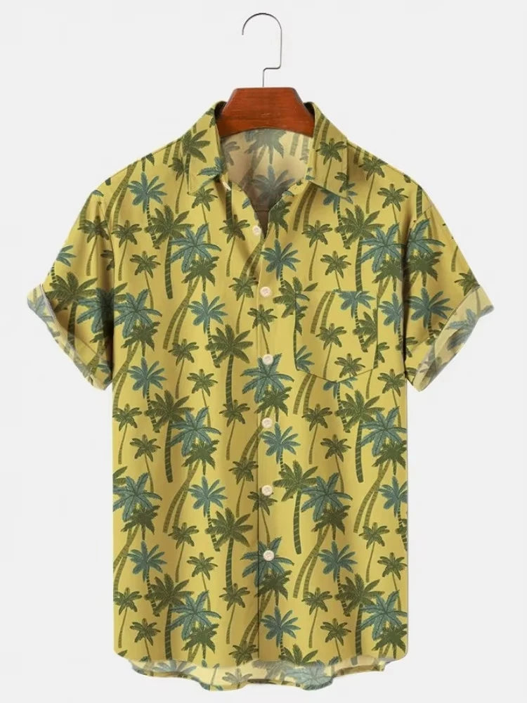Men's Shirt Lapel Party Shirt Men's Casual Street Short Sleeve Summer New Fashion Banana Animation 3D Print Tops Men's Clothing