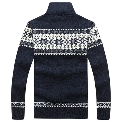 2026 Men's Warm Knitted Jackets Thick Long Sleeve Warm Sweater Coat Printted Casual Cardigan Male Jackets Cardigan Plus Size 5XL