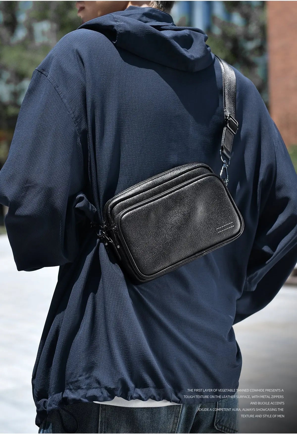 High Quality Real genuine Leather Men Shoulder Bag Natural Cowhide Messenger Bag crossbody bag for 7.9-inch lpad Phone Bag