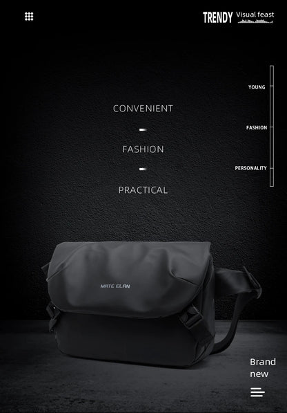 MATE ELAN Minimalism Waterproof Men Crossbody laptop Messenger Bags Simple Casual Male Nylon Travel Shoulder Bag School Bookbag