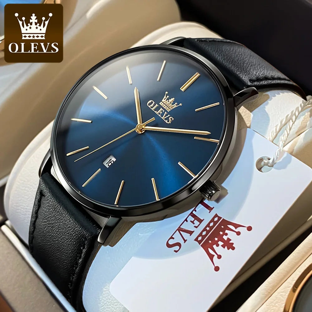 OLEVS 5869 Original Brand Fashion Men's Watch Simplicity Dial Trendy Quartz Watch Waterproof Date Milanese Mesh Belt  Wristwatch