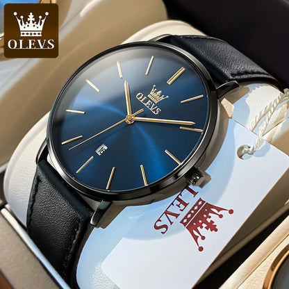 OLEVS 5869 Original Brand Fashion Men's Watch Simplicity Dial Trendy Quartz Watch Waterproof Date Milanese Mesh Belt  Wristwatch