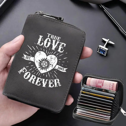 Supernatural Multifunctional Card Bag 11 Cards Slot Credit Card Holder Anti Demagnetization Wallets Cover Zipper Wallet for Men