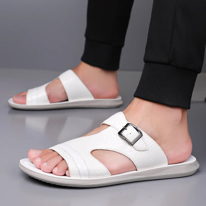 Plus Size 38-48 Hot-selling Men Slippers Sole Open Toe Beach Slides All-match Man Flip Flops Versatile Half Flats Sandals Slides
