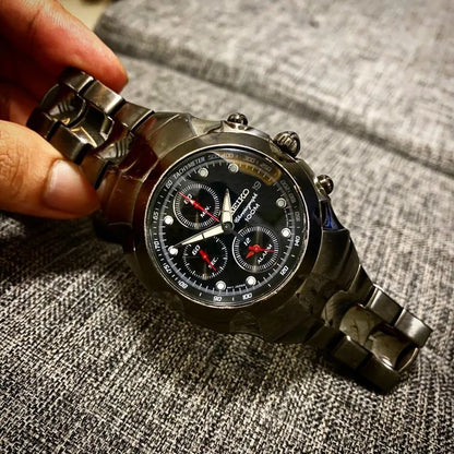 Original Japan SEIKO Men Watch Chronograph Series Quartz Watches 100m waterproof Sports watch SNA765J1