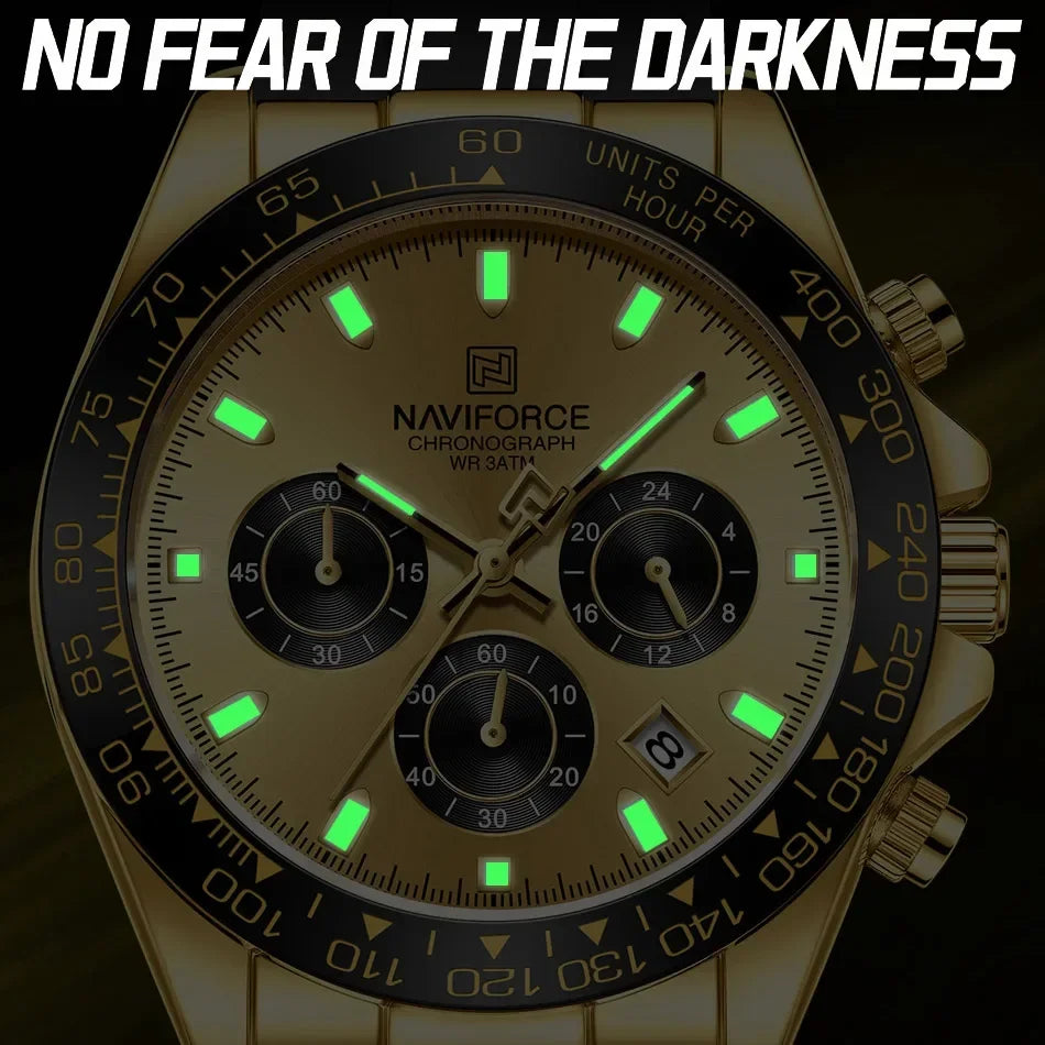 NAVIFORCE 2026 New Luxury Fashion Men‘s Business Casual Wrist Watch Waterproof Chronograph Silicone Strap Wristwatch Gifts Clock