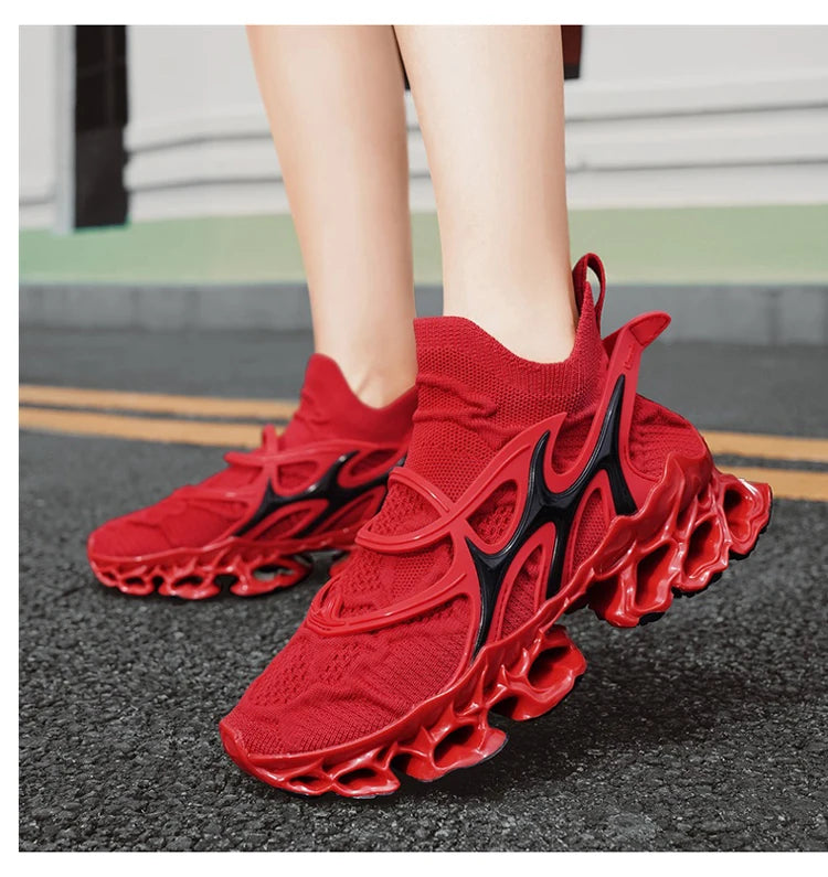 Men's Blade Type Shoes Breathable Shock Absorption Running Shoes Non-Slip Shoes For Jogging Tennis Gym Casual Walking Sneakers
