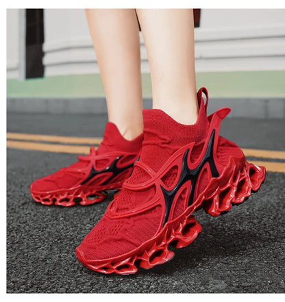 Men's Blade Type Shoes Breathable Shock Absorption Running Shoes Non-Slip Shoes For Jogging Tennis Gym Casual Walking Sneakers