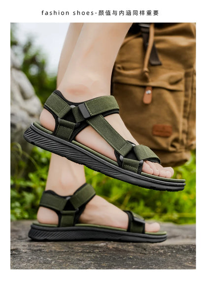 Summer Sandals Outdoor Wadable Man Arch Support Yoga Mat Insole Gladiator Open Beach Slippers Antiskid Durable Flat Men Slides