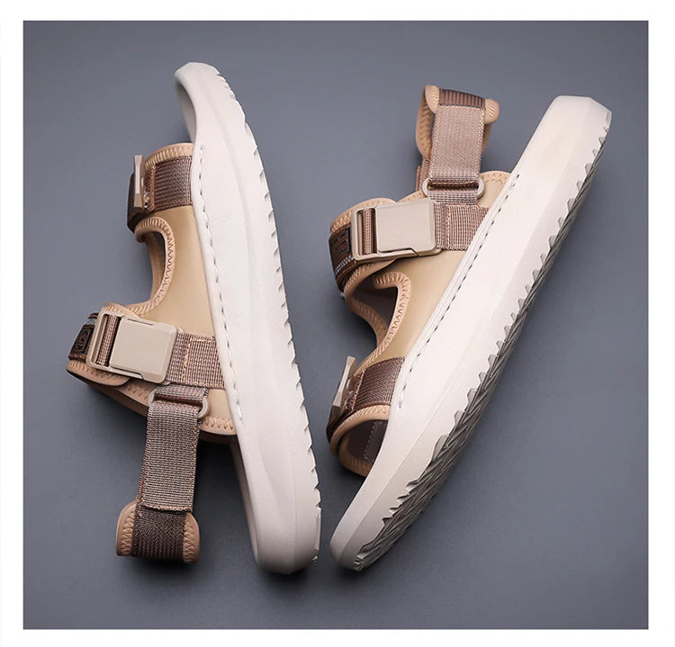 Men's Roman Sandals Summer Outdoor Sports Slip-On Shoes Anti-Slip Breathable Soft Bottom Casual Beach Shoes-WC20258