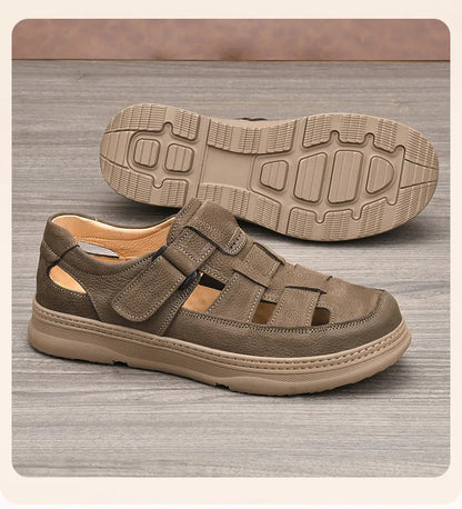 Cowhide Men's Shoes Work Shoes Are All Soft Genuine Leather Casual Walking Old-fashioned Men's Sandal
