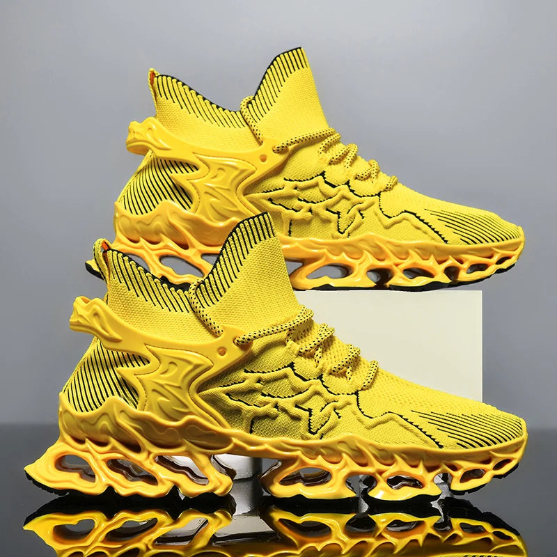 Men's Blade Type Shoes Breathable Shock Absorption Running Shoes Non-Slip Shoes For Jogging Tennis Gym Casual Walking Sneakers
