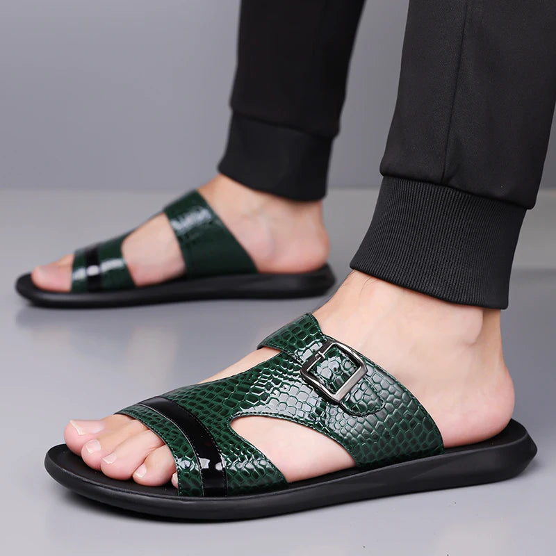 Plus Size 38-48 Hot-selling Men Slippers Sole Open Toe Beach Slides All-match Man Flip Flops Versatile Half Flats Sandals Slides