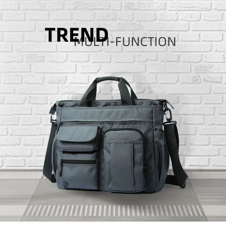 14 Pocket Men Shoulder Messenger Bag Waterproof Crossbody Bags Waterproof Oxford Travel Handbag Large Capacity Storage Work Bags