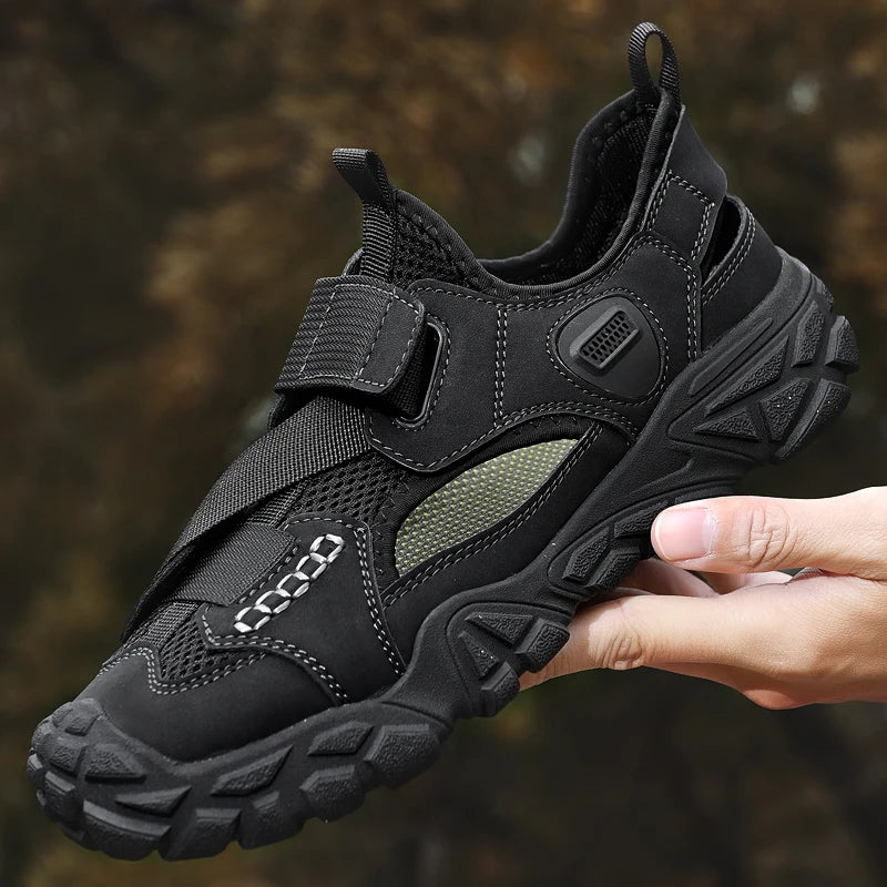 Comfort Men Mesh Sandals Lightweight Summer Shoes Outdoor Quick-Dry Wading Aqua Shoes Non-Slip Travel Beach Flats  Daily Sandals