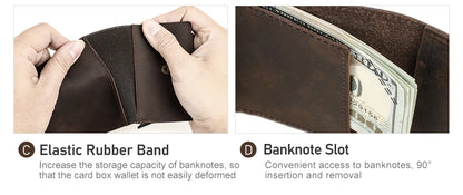 Genuine Leather RFID Card Wallets for Men Aluminium Box Travel Card Case Card Holders Money Clips Slim Casual Business Wallets