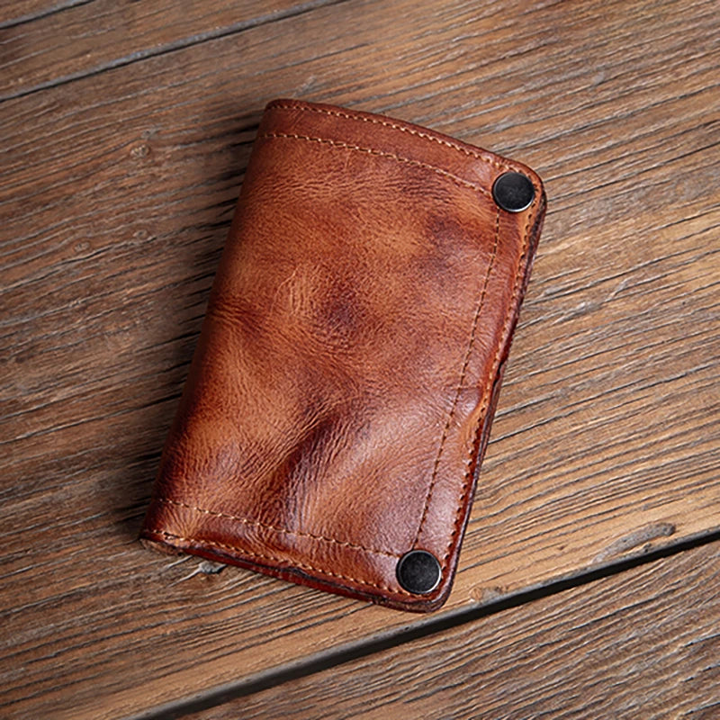 GURO High Quality Men Genuine Leather Wallet Vintage Bifold Money Clip Credit Card Holder Luxury Design with Zipper Coin Pocket
