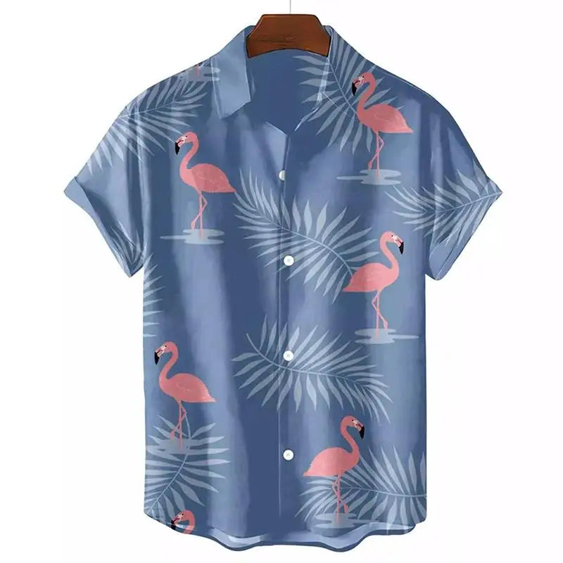 New 3D Oversized Geometric Print Hawaiian Shirt Summer Beach Casual Men's Short-sleeved Top Comfortable Chinese Style