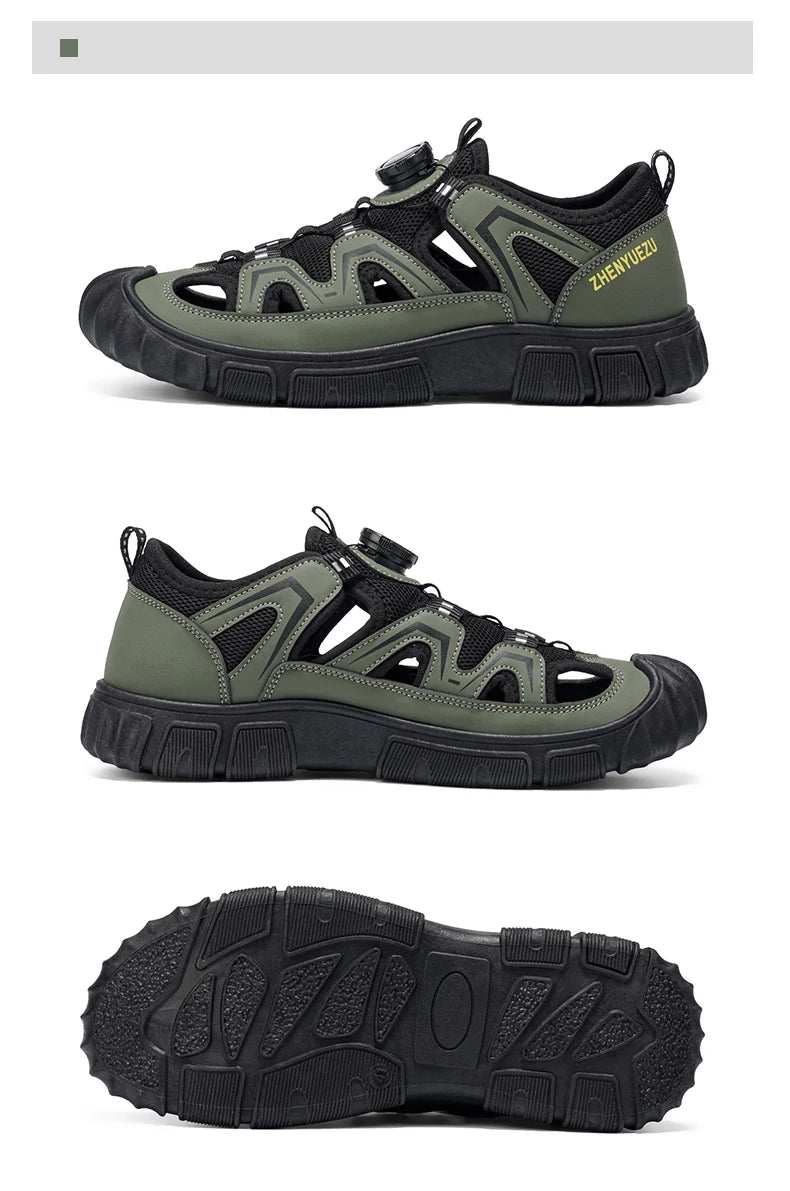 New Arrival Summer Men Sandals PU Leather Mens Casual Shoes Outdoor Beach Shoes Hollow Out Male Roman Shoes Leisure Walk Sandaly