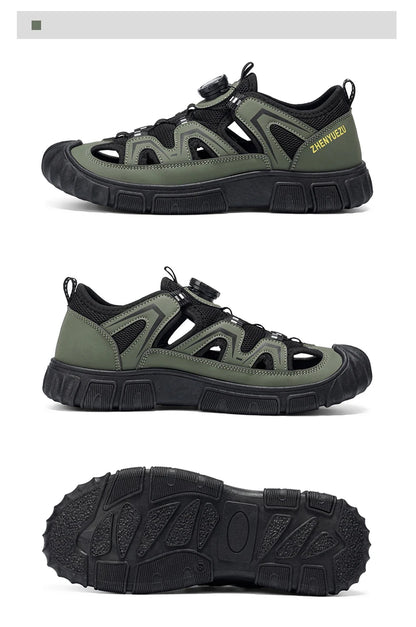 New Arrival Summer Men Sandals PU Leather Mens Casual Shoes Outdoor Beach Shoes Hollow Out Male Roman Shoes Leisure Walk Sandaly