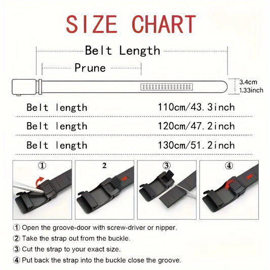 Men's Business Belt - Genuine High Quality Alloy Automatic Buckle Belt, Fashionable Buckle Fashionable Luxury Casual Belt