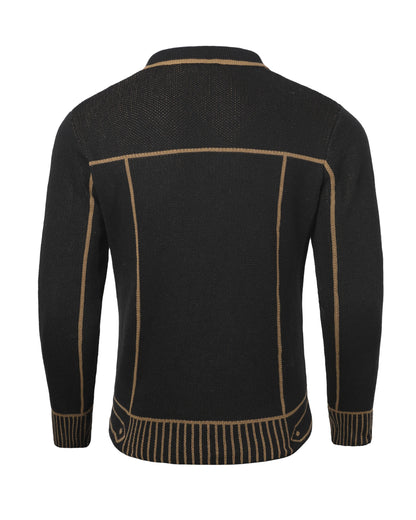 Men's Comfortable Open Cardigan Autumn Winter Casual Knitwear with Fake Pocket Design Fashionable Men's Sweater