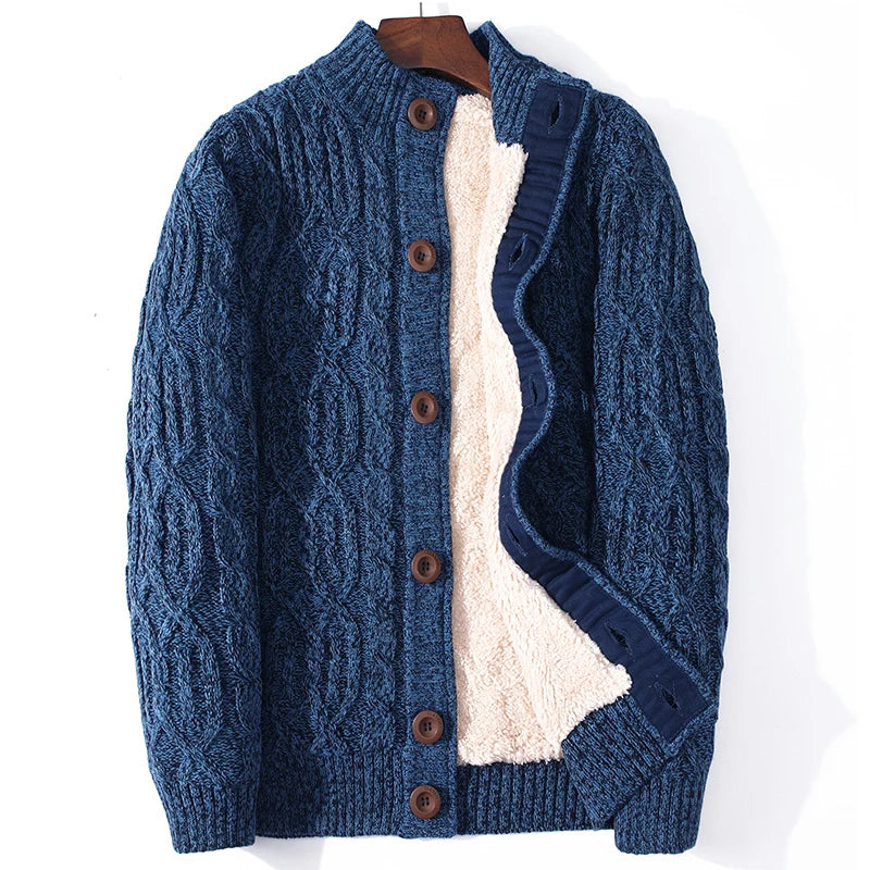 Winter Cardigan Male Thicken Warm Wool Cashmere Winter Coats Sweater Men Clothing Outwear Size 4XL 5XL 6XL 7XL