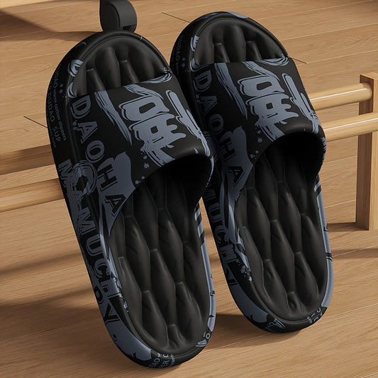 2026 Trendy Eva Graffiti Slides For Men And Women Soft Comfortable Black White Design Playful Patterns Casual Home Outdoor Wear