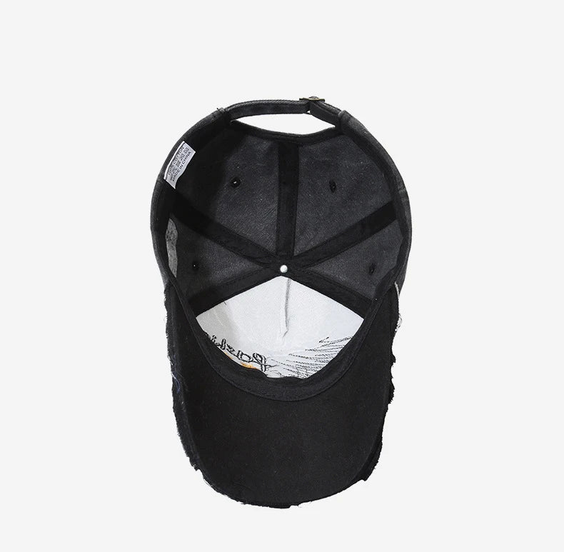 Four Seasons New Baseball Cap Retro Distressed Casual Outdoor Sports Hat Spring And Autumn Sunhat Letter Embroidery Cap Men