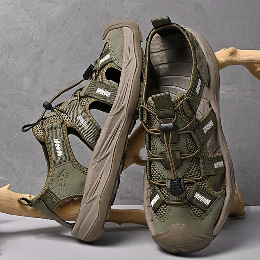 Comfy Summer Mens Sandals Mesh Casual Shoes Outdoor Male Beach Shoes Leisure Walk Wading Aqua Shoes Quick Dry Sandalias Sandaly