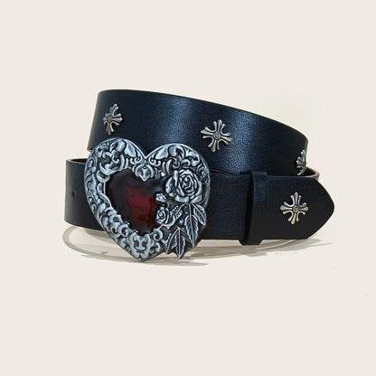 Fashion Punk Belt Cross Melancholic Second-generation Belt Design High Quality Gothic Accessories Plus Size Belt for Men Women