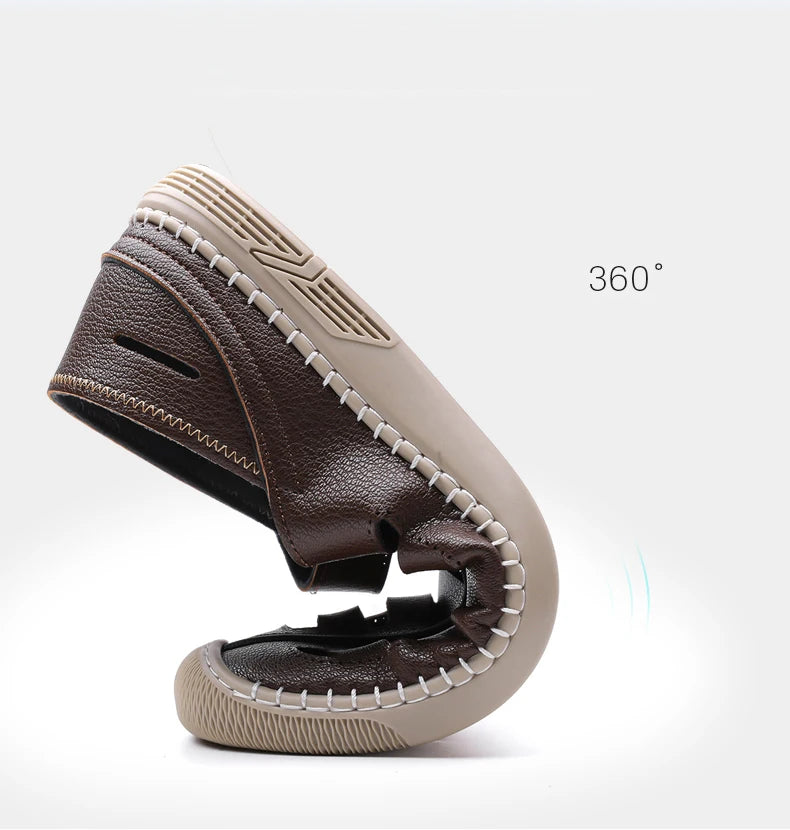 Outdoor Men Summer Sandals Breathable Hollow Leisure Anti Slip Leather Beach Shoes Fashionable Man Comfortable Hole Shoes