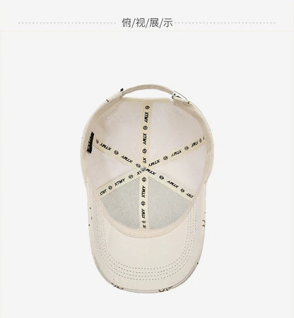 Hats Spring/Summer Ins Trendy Embroidered Baseball Hats - Duck Tongue Hats Men's and Women's Casual Versatile Sunshade Hats