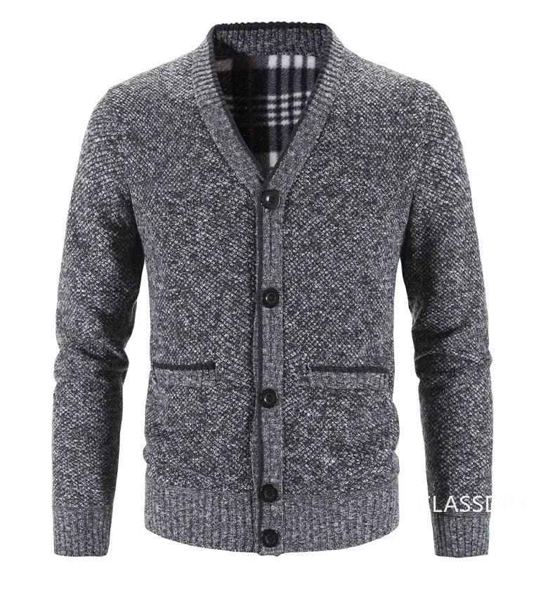 New Autumn Men V-neck Business Cardigans Sweatercoats Winter Warm Cardigan Sweaters Male Casual Cardigans Slim Fit Sweaters 4XL
