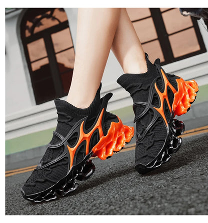 Men's Blade Type Shoes Breathable Shock Absorption Running Shoes Non-Slip Shoes For Jogging Tennis Gym Casual Walking Sneakers