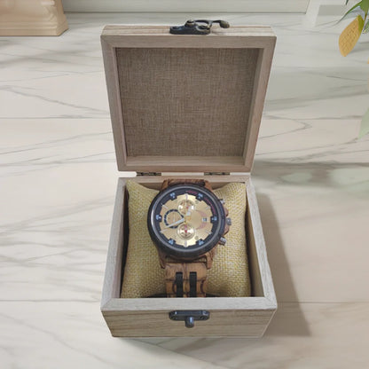 Man's Watches Wooden Watch Strap Hand Watch Quartz Wrist Watch for Men Chronograph  Luxury Brand montre homme Gift Drop Shipping