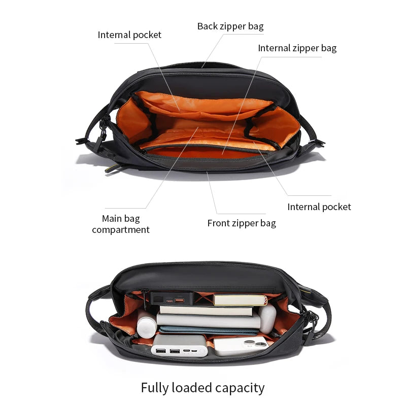 TANGCOOL Waterproof Sling Bag for Men Women Crossbody Fanny Pack Anti Theft Chest Bag For Travel Hiking Cycling