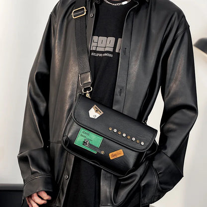 Fashion Badge Rivet Crossbody Bag Men Luxury Brand Designer Shoulder Bag Men Satchels Shoulder Messenger Bags Handbags Bolsos
