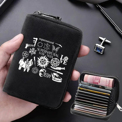Supernatural Multifunctional Card Bag 11 Cards Slot Credit Card Holder Anti Demagnetization Wallets Cover Zipper Wallet for Men