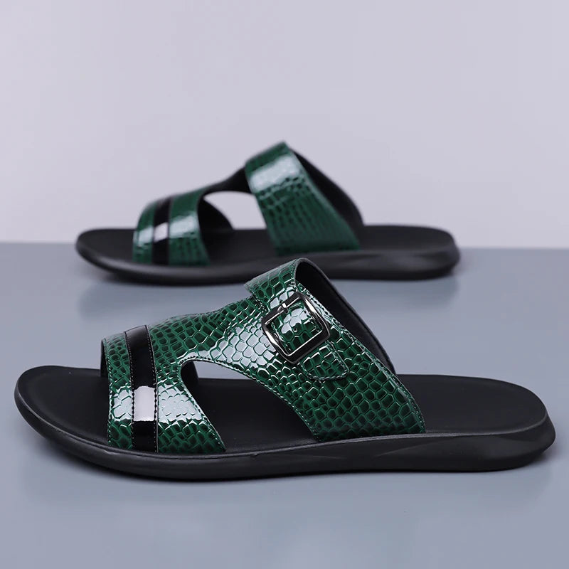 Plus Size 38-48 Hot-selling Men Slippers Sole Open Toe Beach Slides All-match Man Flip Flops Versatile Half Flats Sandals Slides