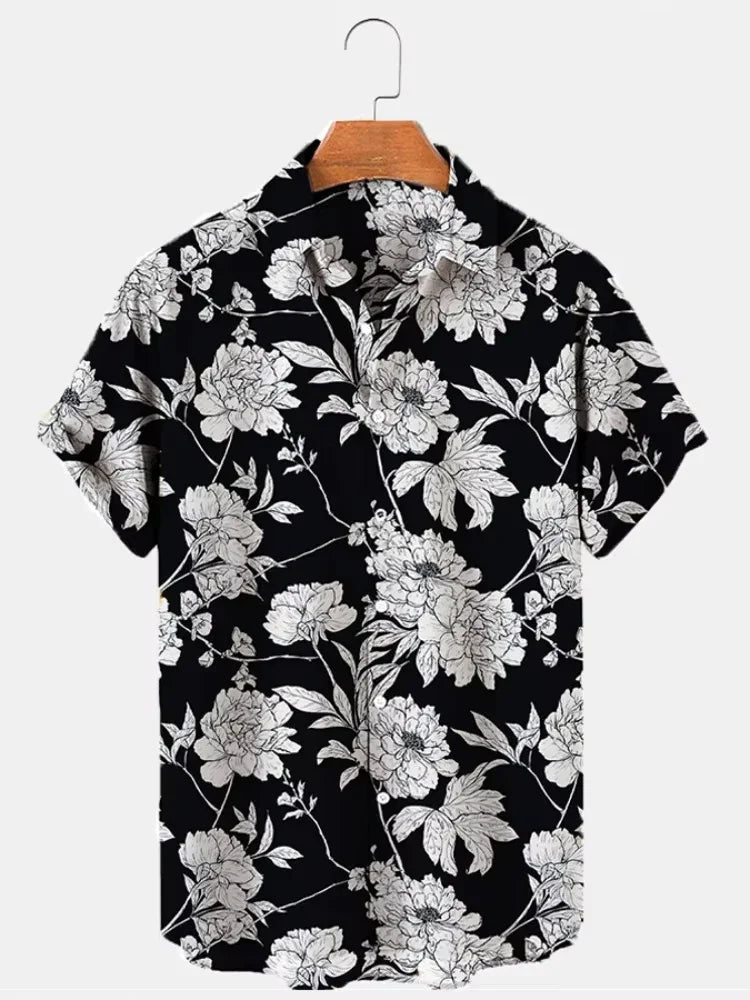 Men's Shirt Lapel Party Shirt Men's Casual Street Short Sleeve Summer New Fashion Banana Animation 3D Print Tops Men's Clothing