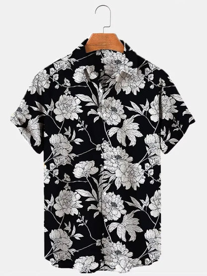 Men's Shirt Lapel Party Shirt Men's Casual Street Short Sleeve Summer New Fashion Banana Animation 3D Print Tops Men's Clothing