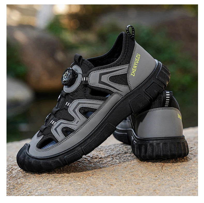 New Arrival Summer Men Sandals PU Leather Mens Casual Shoes Outdoor Beach Shoes Hollow Out Male Roman Shoes Leisure Walk Sandaly