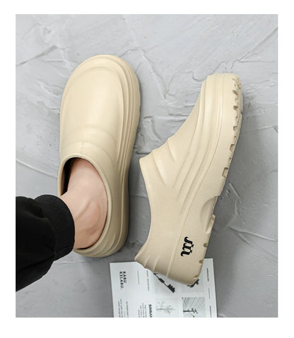 New Men's Anti-slip Chef Shoes Sandals For Men Working Shoes Waterproof Fashion Garden Shoes Clogs For Beach Slippers Size 36-48