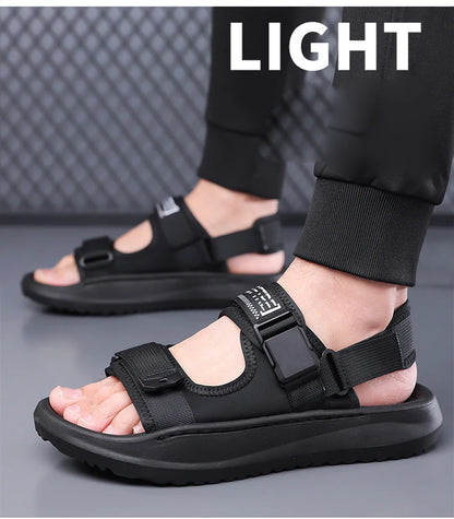 Men's Roman Sandals Summer Outdoor Sports Slip-On Shoes Anti-Slip Breathable Soft Bottom Casual Beach Shoes-WC20258