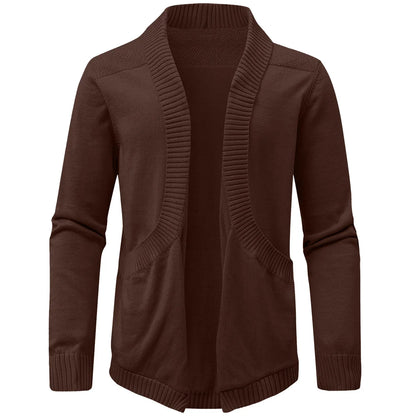 Men's Sweater Cardigan Spring Casual Classic V-neck Solid Color Cardigan Knit Soft Sweater Fashion Male Tops US Size