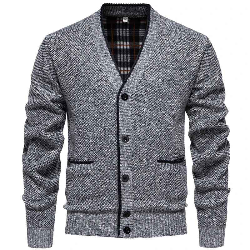New Autumn Men V-neck Business Cardigans Sweatercoats Winter Warm Cardigan Sweaters Male Casual Cardigans Slim Fit Sweaters 4XL