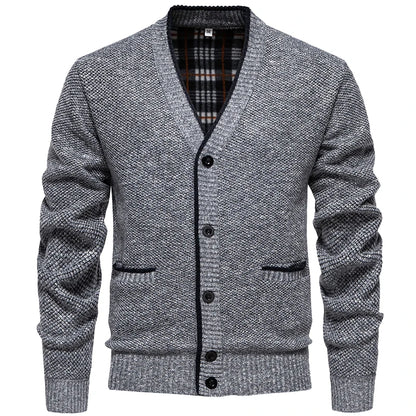 New Autumn Men V-neck Business Cardigans Sweatercoats Winter Warm Cardigan Sweaters Male Casual Cardigans Slim Fit Sweaters 4XL