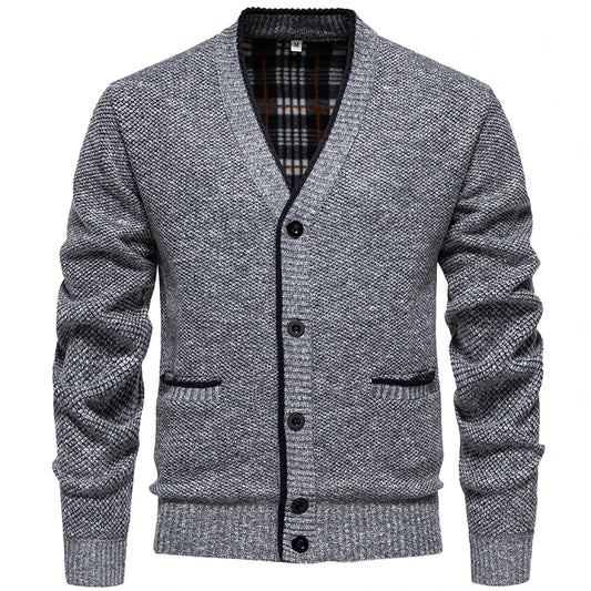 New Autumn Men V-neck Business Cardigans Sweatercoats Winter Warm Cardigan Sweaters Male Casual Cardigans Slim Fit Sweaters 4XL