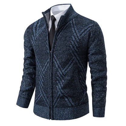 Spring Autumn Knit Cardigan Men Sweater Coat Man Clothes Brown Grey Brand Male Knitting Jackets